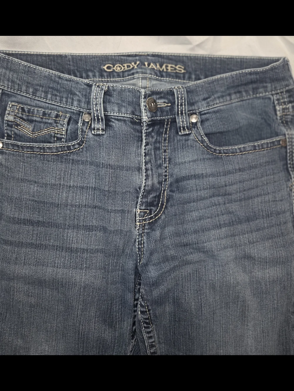 Cody James Men's 32x34 Straight Leg Stretch Jeans Medium Wash Western Denim
